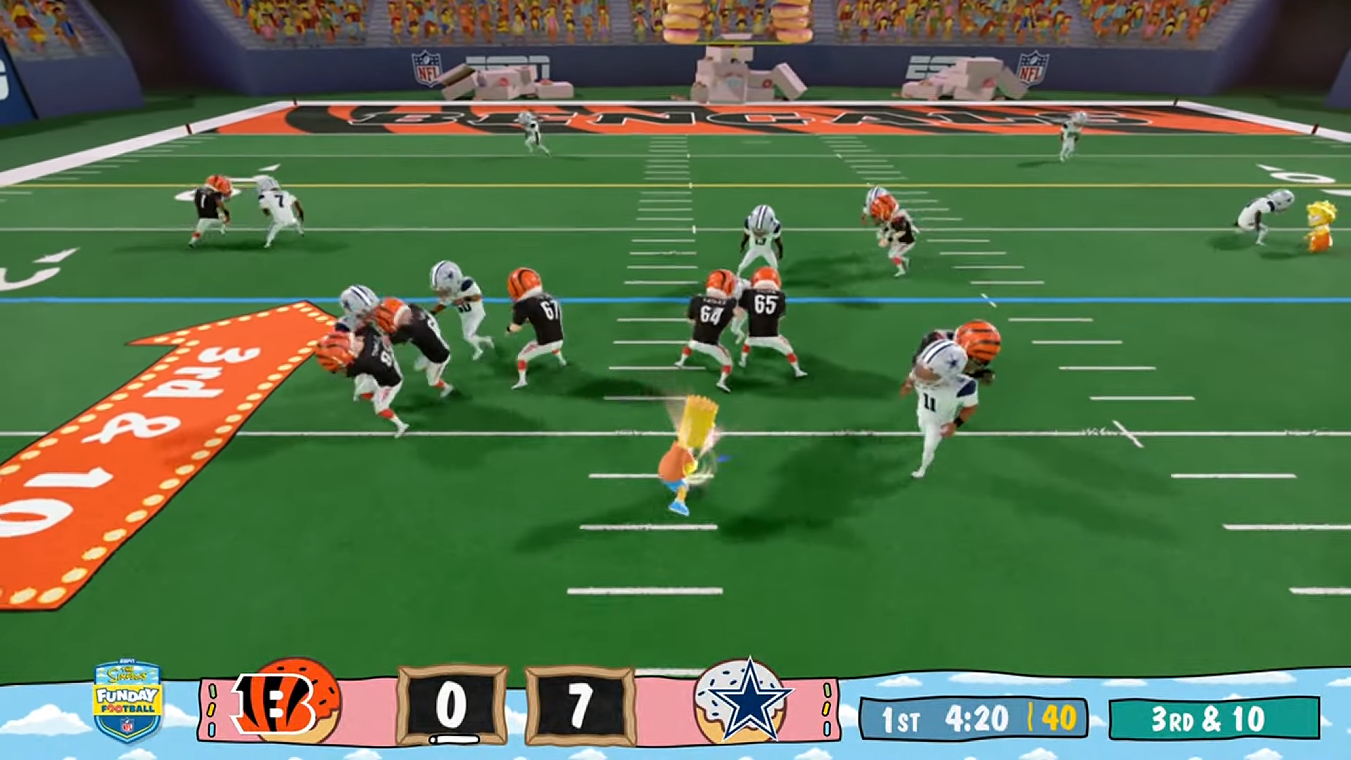 ESPN exibiu jogo da NFL com gráficos de "Os Simpsons"